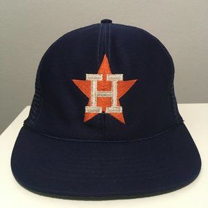 Vintage Houston Astros Officially Licensed Rope-Brim Blue Trucker Snapback Hat